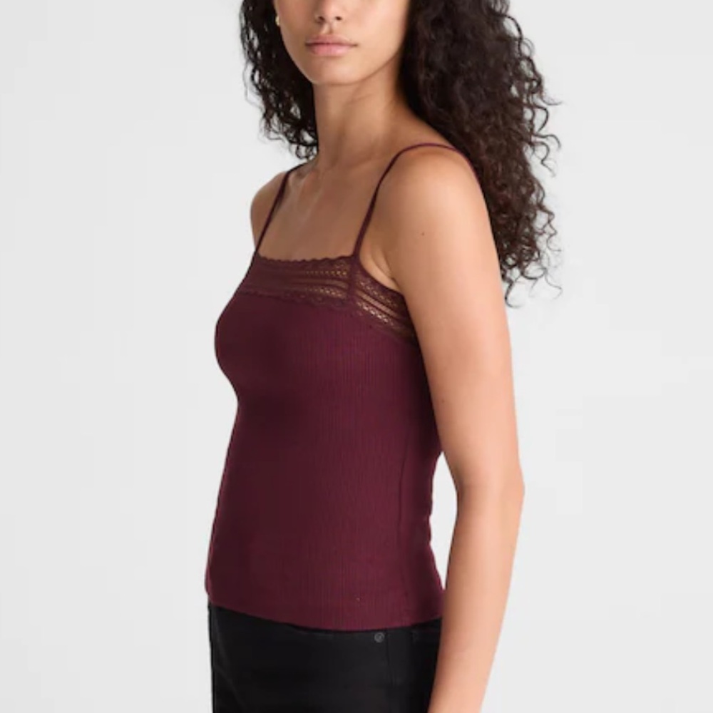 Madewell Lace-Trim Square-Neck Tank